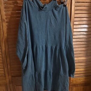 Large Teal Wild Fable Textured Blue Knitwear dress with pockets